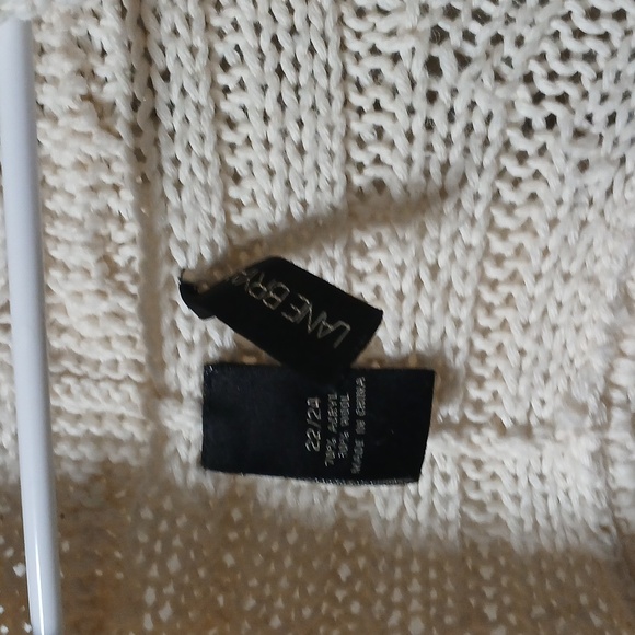 Lane Bryant Ivory Wool Cable Knit Longline Sweater Draped Cardigan 22/24 - Picture 9 of 9